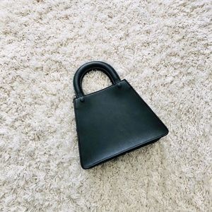 Black top handle mini handbag/ evening purse